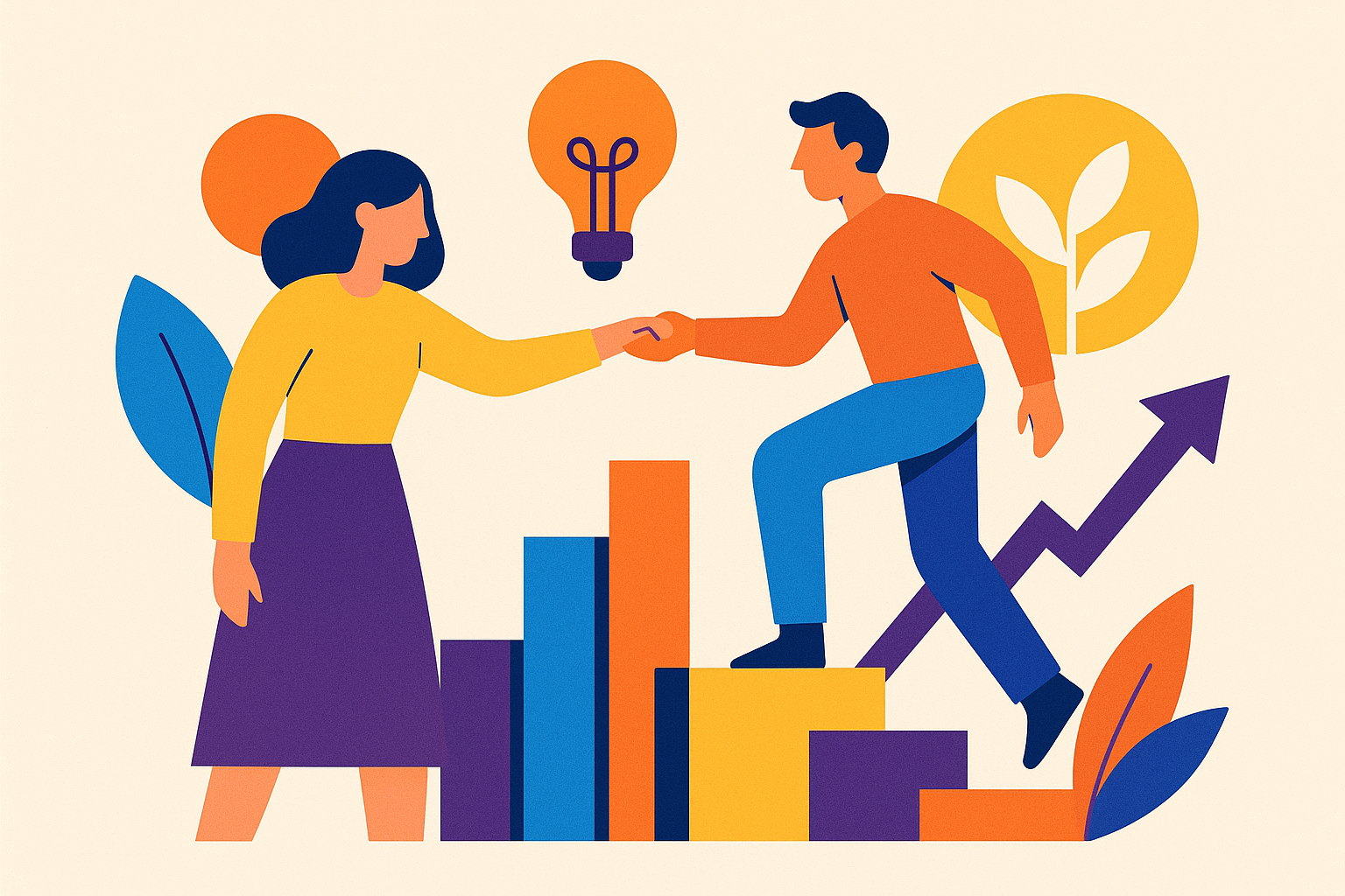 Illustration representing mentorship and growth